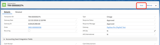 paypal payflow transaction void